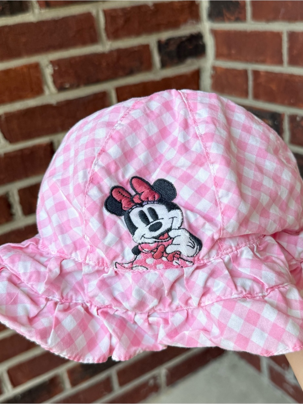 Disney Baby Minnie Mouse Bucket Hat with Velcro Strap Pink & White 18 - 24 Month